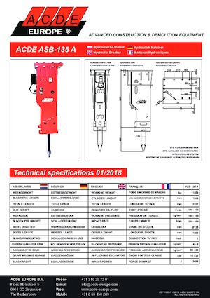 हाइड्रोलिक ब्रेकर ACDE ASB135A