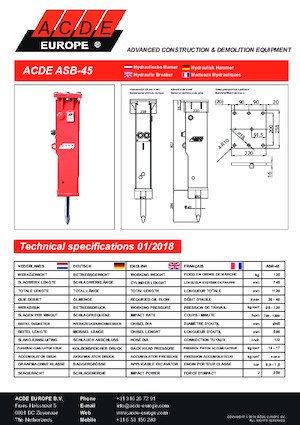 हाइड्रोलिक ब्रेकर ACDE ASB45
