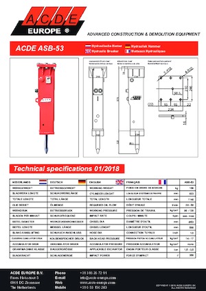 हाइड्रोलिक ब्रेकर ACDE ASB53