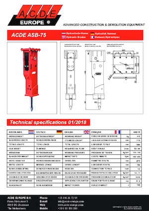 हाइड्रोलिक ब्रेकर ACDE ASB75