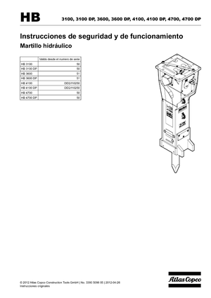 हाइड्रोलिक ब्रेकर Atlas Copco HB 3100