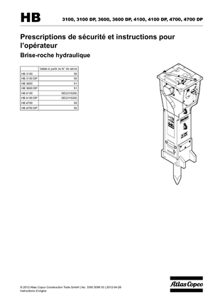 हाइड्रोलिक ब्रेकर Atlas Copco HB 3100