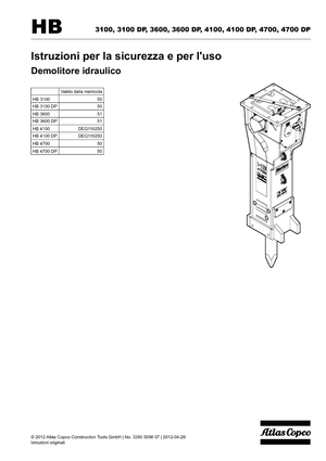 हाइड्रोलिक ब्रेकर Atlas Copco HB 3100