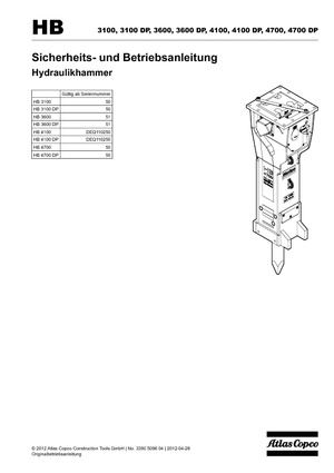 हाइड्रोलिक ब्रेकर Atlas Copco HB 3100