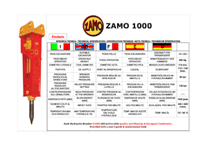 हाइड्रोलिक ब्रेकर Zamo Zamo 1000