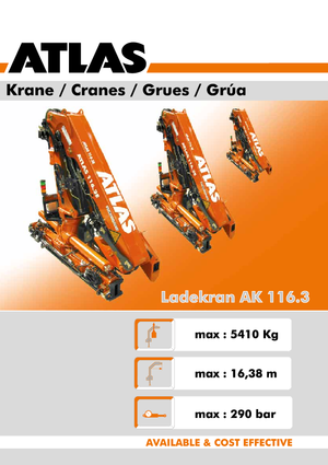 हाइड्रोलिक लोडिंग क्रेन Atlas AK 116.3 A3