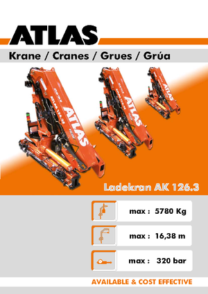 हाइड्रोलिक लोडिंग क्रेन Atlas AK 126.3E A5L