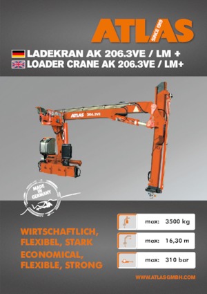 हाइड्रोलिक लोडिंग क्रेन Atlas AK 206.3VE A13L  