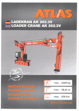 हाइड्रोलिक लोडिंग क्रेन Atlas AK 262.3V A11 