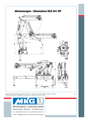 हाइड्रोलिक लोडिंग क्रेन MKG HLK 541 HP a5