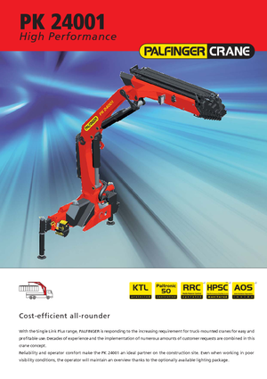 हाइड्रोलिक लोडिंग क्रेन Palfinger PK 24001-K C