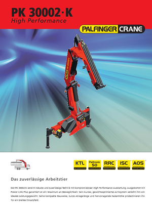 हाइड्रोलिक लोडिंग क्रेन Palfinger PK 30002-K B
