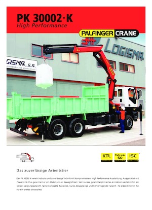हाइड्रोलिक लोडिंग क्रेन Palfinger PK 30002-K B