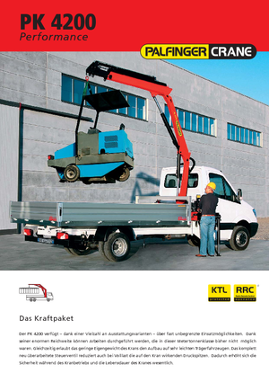 हाइड्रोलिक लोडिंग क्रेन Palfinger PK 4200 A