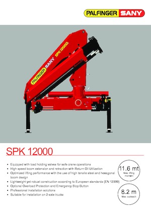 हाइड्रोलिक लोडिंग क्रेन Sany SPK 12000 A 