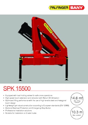 हाइड्रोलिक लोडिंग क्रेन Sany SPK 15500 B 