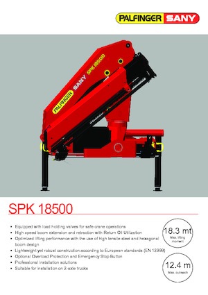 हाइड्रोलिक लोडिंग क्रेन Sany SPK 18500 C
