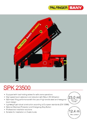 हाइड्रोलिक लोडिंग क्रेन Sany SPK 23500 A 