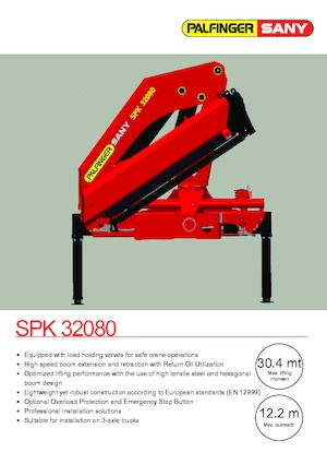 हाइड्रोलिक लोडिंग क्रेन Sany SPK 32500 C