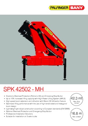 हाइड्रोलिक लोडिंग क्रेन Sany SPK 42502 E