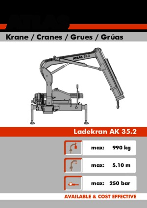 हाइड्रोलिक लोडिंग क्रेन Atlas AK 35.2 A2