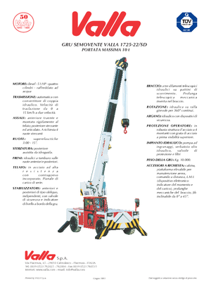 इंडस्ट्रियल मोबाइल क्रेन Valla 1725-22 SD