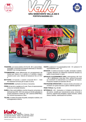 इंडस्ट्रियल मोबाइल क्रेन Valla 250 E 