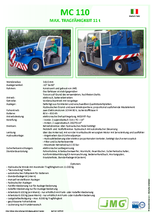 इंडस्ट्रियल मोबाइल क्रेन JMG MC 110
