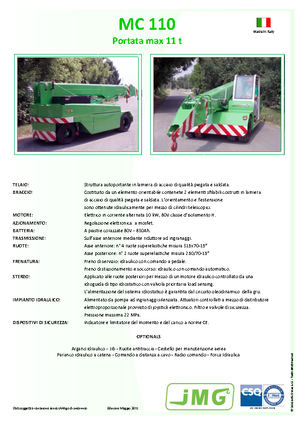 इंडस्ट्रियल मोबाइल क्रेन JMG MC 110