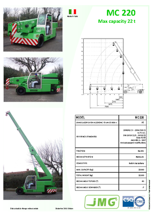 इंडस्ट्रियल मोबाइल क्रेन JMG MC 220