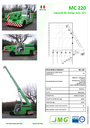 इंडस्ट्रियल मोबाइल क्रेन JMG MC 220