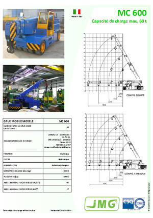 इंडस्ट्रियल मोबाइल क्रेन JMG MC 600