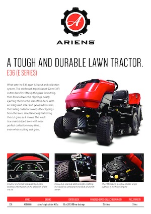 राइडिंग लॉन मोवर और गार्डन ट्रैक्टर Ariens E36