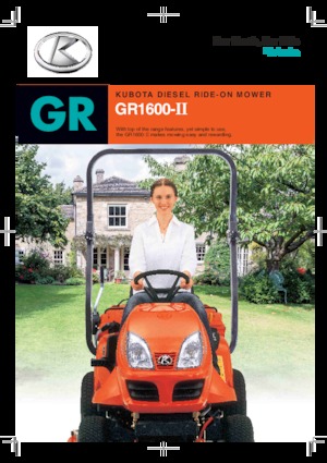 राइडिंग लॉन मोवर और गार्डन ट्रैक्टर Kubota GR1600-II 