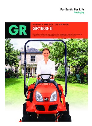 राइडिंग लॉन मोवर और गार्डन ट्रैक्टर Kubota GR1600-II 