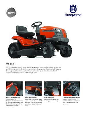राइडिंग लॉन मोवर और गार्डन ट्रैक्टर Husqvarna TS 138