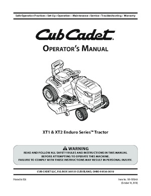राइडिंग लॉन मोवर और गार्डन ट्रैक्टर Cub Cadet XT1 LT42