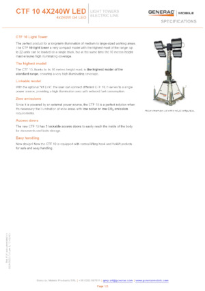 लाइट टावर Generac Mobile CTF-10