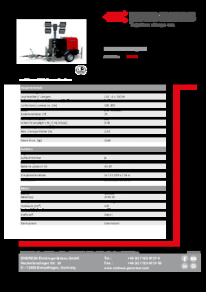 लाइट टावर Endress EFA 820 S4 240 Hybrid