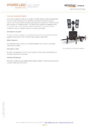 लाइट टावर Generac Mobile Hydro LED