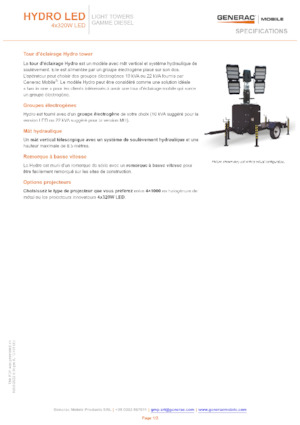लाइट टावर Generac Mobile Hydro LED