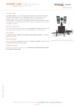 लाइट टावर Generac Mobile Hydro LED