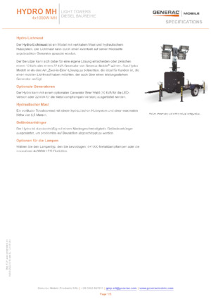 लाइट टावर Generac Mobile Hydro MH
