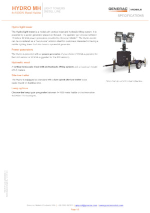 लाइट टावर Generac Mobile Hydro MH