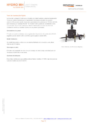 लाइट टावर Generac Mobile Hydro MH