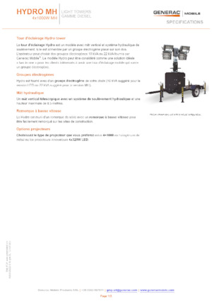 लाइट टावर Generac Mobile Hydro MH