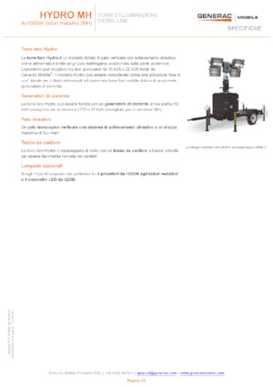 लाइट टावर Generac Mobile Hydro MH