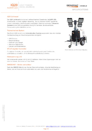 लाइट टावर Generac Mobile iQ 20