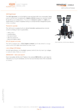 लाइट टावर Generac Mobile iQ 20