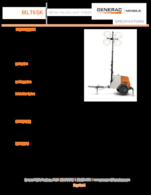 लाइट टावर Generac Mobile MLT6 SK